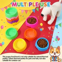 Lot de 60 bols en plastique réutilisables pour animaux de compagnie, motif patte de chat, pour nourriture et eau, fournitures pour fête d'anniversaire de chiot, chien, chat