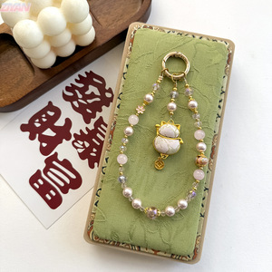 พวงกุญแจห้อยกระเป๋าหรูหรา รุ่น Original Lucky Cat Guohua Pearl ประดับด้วยหินธรรมชาติ ขนาดเล็ก ใช้ตกแต่งโทรศัพท์ได้ - Product Image 4