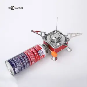 NB-FAVOUR Outdoor Mini Lotus Shape Windproof Portable Camping Gas Stove Metal Folding Ultralight Mini Gas Burner Stove