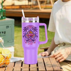 En stock entrepôt US H2.0 Gobelet Holographique Léopard 40 oz avec poignée et paille, finition mate douce - Product Image 3