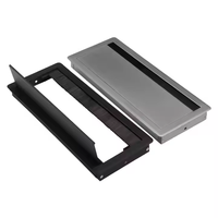 Gaine d'alimentation de couverture de trou de câble en alliage d'aluminium de bureau carré rectangulaire fermé doux