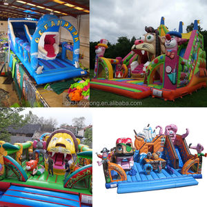 מסחרי מתנפחים בעלי חיים קופצני הטירה משולב אריה ענק ראש להזיז נושאים מגרש משחקים ילדים קפיצות להקפיץ שקופית הבית - Product Image 6