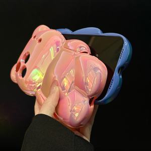 Funda de Teléfono con Diseño de Oso 3D Colorido Degradado de Lujo de Moda INS para <span class=keywords><strong>Apple</strong></span> iPhone 12 13 14 15 16 17 Pro Max, Carcasa Protectora a Prueba de Golpes - Product Image 5