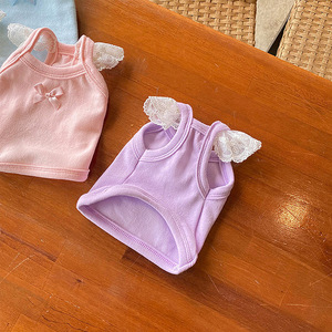 Ropa para mascotas, chaleco para gatos, perros, osos de peluche, Pomerania, estilo coreano, princesa, color caramelo, encaje, poliéster, primavera y verano - Product Image 2