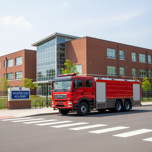 Nouveau <span class=keywords><strong>camion</strong></span> de lutte contre l'incendie à mousse Sinotruk HOWO 8x4 18m avec réservoir d'eau en acier inoxydable 465HP - Product Image 2