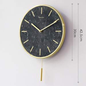 Simple del norte <span class=keywords><strong>de</strong></span> Europa <span class=keywords><strong>de</strong></span> mármol Natural <span class=keywords><strong>reloj</strong></span> con marco <span class=keywords><strong>de</strong></span> Metal péndulo tipo mármol <span class=keywords><strong>Reloj</strong></span> <span class=keywords><strong>de</strong></span> pared - Product Image 5