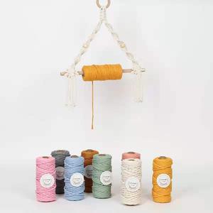 Venta al por mayor 100% algodón 4mm alta tenacidad respetuoso con el medio ambiente cordón para manualidades <span class=keywords><strong>Macare</strong></span> Twine colores Pastel bolsas de ropa textiles para el hogar - Product Image 5