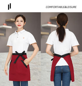 Tablier semi-long sans manches en toile imprimé de logo personnalisé uniforme de travail lavable écologique/durable pour boulangerie <span class=keywords><strong>Restaurant</strong></span> - Product Image 3
