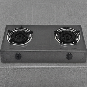 Table de cuisson à gaz double ZGBES, surface en acier inoxydable, allumage électronique, commande par bouton, nettoyage facile, design portable, classe de qualité - Product Image 1