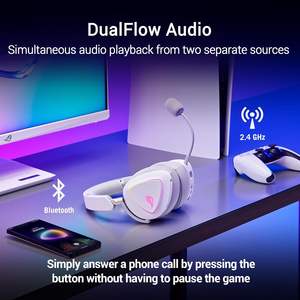 Casque de jeu sans fil ROG Delta II blanc avec haut-parleurs de 50 mm, triple mode Bluetooth 2,4 GHz USB-C - Product Image 6