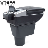 Vtear - Boîte de rangement pour accoudoir avant de voiture en ABS et cuir PU, porte-gobelet, accessoires intérieurs pour Renault Dacia Duster 2010-2022