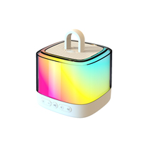 Mini machine de karaoké en plastique avec 2 microphones sans fil, lumières LED RGB pour haut-parleur V5.1, commande vocale pour enfants et adultes, idéal pour les anniversaires