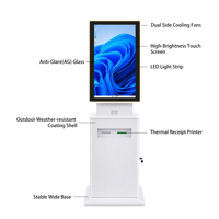 Kiosque interactif commercial semi-extérieur de 32 pouces avec écran tactile multipoint et bande lumineuse LED