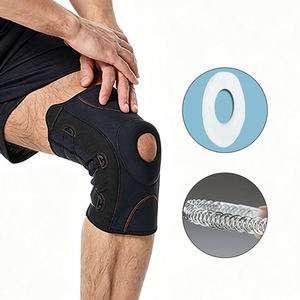 Genouillère de compression en néoprène à rotule ouverte avec verrouillage à cadran réglable pour la récupération des blessures sportives, personnalisable avec logo - Product Image 2