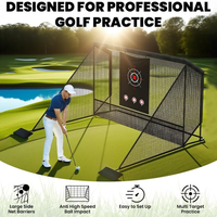 Grande cage de frappe de golf portable avec cible, filet d'entraînement de golf robuste pour l'entraînement de swing en intérieur, extérieur et dans la cour