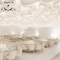ANNIELU Rideau en papier texturé 3D, décoration de plafond pour mariage, rideaux suspendus pour hôtel, salle de banquet, événement