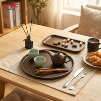 Plateau rectangulaire en bambou en gros - Plateau de service en bois empilable pas cher pour restaurant et café