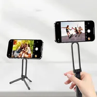 Support de téléphone portable magnétique en alliage d'aluminium anti-corrosion avec mousqueton, trépied mobile pour bureau et prise de vue en direct, utilisation à la main