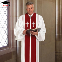 Batas de Coro del Clero del obispo del púlpito de la iglesia de alta calidad con uniforme de iglesia de cruz latina vestido de coro personalizado