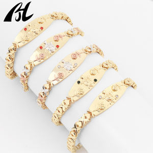 Mạ Vàng x-liên kết chuỗi với Rose & rùa dập nổi Zircon có dấu ba-tone 14K mạ vàng sang trọng Unisex quà tặng đồ trang sức - Product Image 1