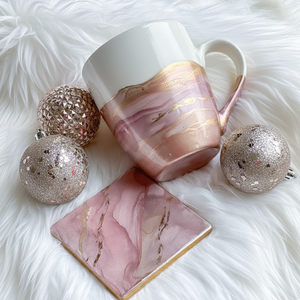 Juego de posavasos de resina de lujo hecho a mano con acabado Premium adecuado para interiores minimalistas rústicos y contemporáneos - Product Image 1