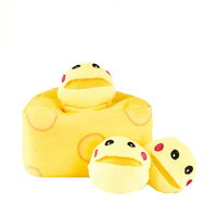 Jouet interactif pour chien en peluche de dessin animé, durable, anti-ennui, pour dissimuler la nourriture (fromage, lait, pois, fusée) - Vente en gros
