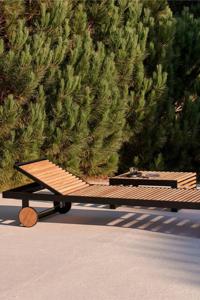 Chaise longue en teck, chaise longue de jardin, mobilier d'extérieur pour hôtel, chaise longue en aluminium - Product Image 2