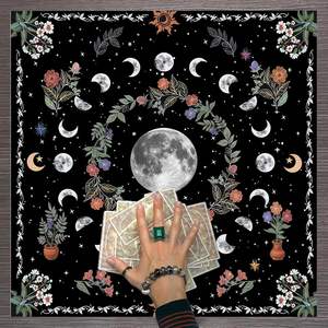 Tarots Nappe Divinations Table Couverture <span class=keywords><strong>Oracles</strong></span> Jeu De Société Tapis Carré Pendule Autel Nappe Tarots Carte Tissu en Stock - Product Image 6