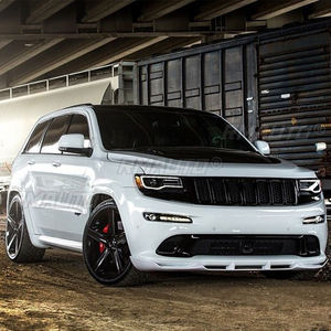 3 Piezas para Jeep Grand Cherokee SRT 2012-2016 SRT8, Alerón Delantero para Parachoques, Estilo Fibra de Carbono, Kit de Carrocería Blanco y Rojo - Product Image 4