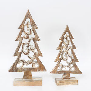 2025 Office Desk Wooden <b>Christmas</b> Tree Sculpture Best Seller - Product Image 4
