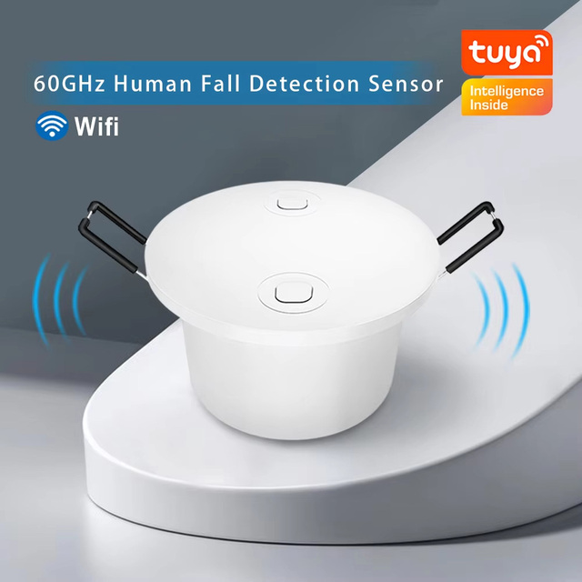 Tuya Wifi Monitoring 60G Millimeter-Wave Radar Fall Detector High-Precision Human Presence Sensor Essential Elderly PST-MG1-6DW