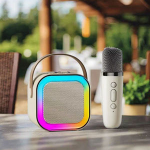 Xách tay mini RGB Loa karaoke không dây với đồng hồ nhà KTV Microphone Tủ Pin hoạt động cho sử dụng ngoài trời - Product Image 3
