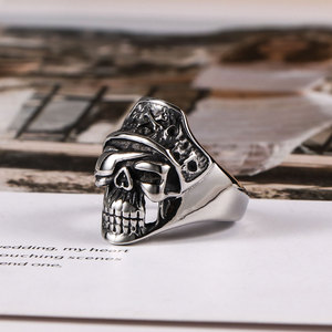 Bague Tête de Mort en Acier Inoxydable, Bijou Punk Tendance SA896 pour Fêtes et Occasions Spéciales - Product Image 2
