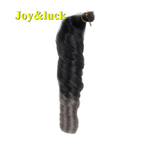 Tresses synthétiques en spirale pour femmes, Extensions capillaires à boucle française, couleur grise ombrée, haute température, vente en gros, 9 pouces