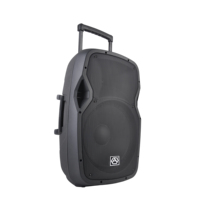 Précision Pro Audio CSL15AVH Haut-parleur portable actif à piles avec chariot audio sans fil noir de 100W de 15 pouces