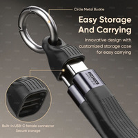 13cm USB 4,0 Fecha Cable Llavero portátil 0.42ft 240W 5A Carga rápida USB C Cable 40Gbps Transferencia DE DATOS Pantalla de Video 8K