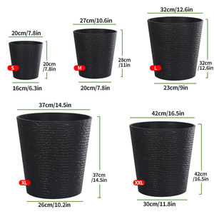 Pots de jardinière durables légers de vente directe d'usine grands pots de pépinière de semis de fleurs décoratifs ronds - Product Image 3