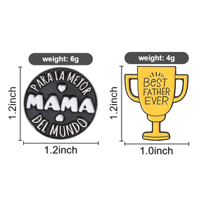 Pin Esmaltado en Español para <span class=keywords><strong>la</strong></span> Mejor Mamá del Mundo, Broche con Diseño de Trofeo de Campeón, el Mejor Papá del Mundo, Joyería, Regalo para Padres - Product Image 2