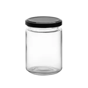 100ml Vazio Geléia De Vidro Honey Jar 350ml 500ml Redonda Chili Sauce Armazenamento Garrafas De Vidro Selado Transparente Recipiente De Alimento De Vidro