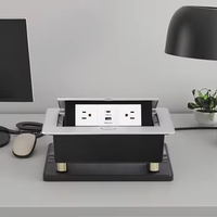 Boîte de prise de table pop-up à courant nominal 16A 13A, étanche à la poussière USB + TYPE-C et double prise UE Boîte de table standard