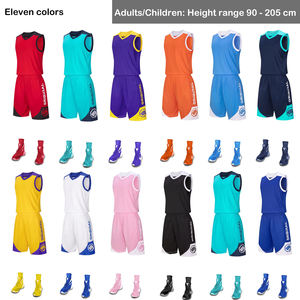 WOJIEER مخصص للبيع بالجملة ريترو تموج كرة عكسها سلة أطفال Singlets سترات مجموعة قميص الرجال كرة السلة جيرسي - Product Image 2