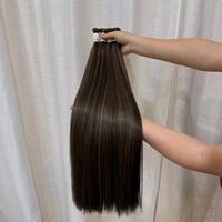 Extensions de cheveux humains lisses en gros, qualité supérieure 15A, cheveux en vrac, cuticules intactes de la racine aux pointes