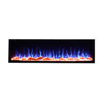 Pas de chaleur vente en gros décor moderne led bûche bois cheminée flamme grand mur intégré insertion intégrée cheminée électrique