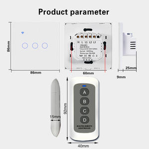 यूरोपीय गेज 86 औद्योगिक वायरलेस रिमोट कंट्रोल स्विच टेम्पर्ड ग्लास पैनल दीवार 433rf होटल उच्च तापमान प्रतिरोधी - Product Image 5