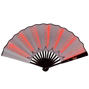 Abanico Plegable de Bambú de 33 cm con Luces LED de Colores, Control Remoto, Ideal para Espectáculos, Fiestas de Cumpleaños - Product Image 5