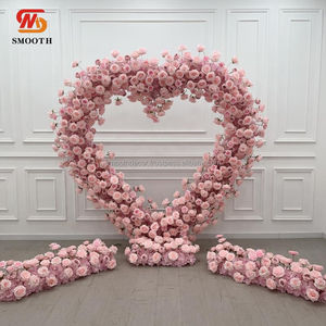 Arche en forme de cœur en soie artificielle lisse pour mariage avec toile de fond, taille 1,8-2,4 m, couleurs personnalisables - Product Image 6