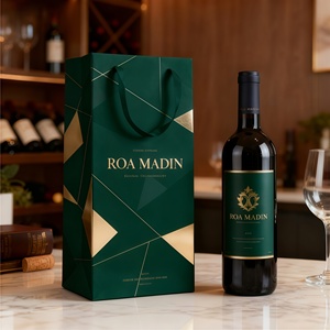 Set regalo di vino rosso e vino di fascia alta con logo personalizzato-bottiglia singola o doppia-sacchetto regalo stampato in <span class=keywords><strong>oro</strong></span> UV - Product Image 5