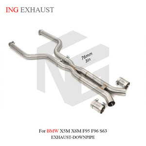 Tubo de Escape Intermedio de Acero Inoxidable ING para <span class=keywords><strong>BMW</strong></span> X5M X6M F95 F96 LCI S68, Alto Flujo, Alto Rendimiento, 1.5 mm de Grosor, 1 Año de Garantía - Product Image 2