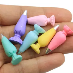 100Pcs Resin Melk Cake Piping Poppenhuis Plaksteen Flat Terug Cabochon Kawaii Diy Hars Ambacht Decoratie Miniatuur Voedsel Voor Telefoon