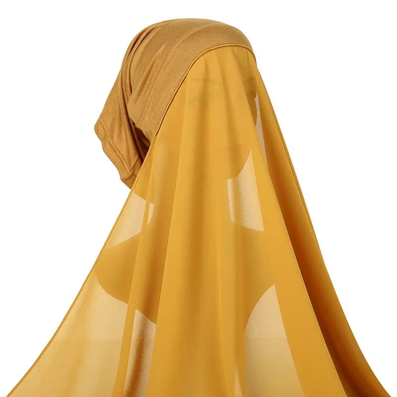 Super Popular Design Chapéu E Cachecol Em Um Lenço Stretchy Xaile Duplo Loop Cachecol Instantâneo Xaile Hijab